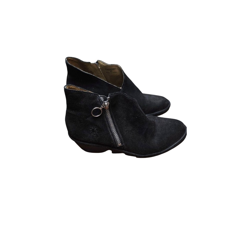 Fly London Women's Wedge Goth Grunge Relax Suede Black Ankle Boots Size 40/9US